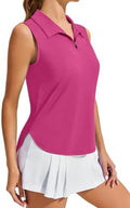 PINSPARK Golf Shirts for Women Sleeveless 1/4 Zip Tennis Polo by Pinspark