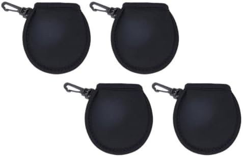 4pcs Neoprene Golf Ball Cleaning Pouch Black Protective Holder by CONGARTENO
