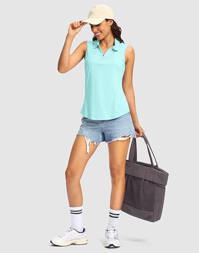 G Gradual Women's Golf Shirts Lightweight 1/4 Zip Collared Tank Top - Image 6