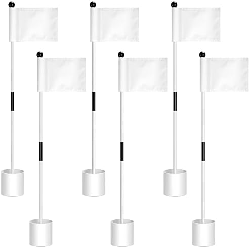 6 Golf Flagstick Set, Putting Green Flags by Lenwen