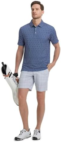 M MAELREG Mens Golf Shirt Short Sleeve Dry Fit Print Moisture Wicking - Image 3