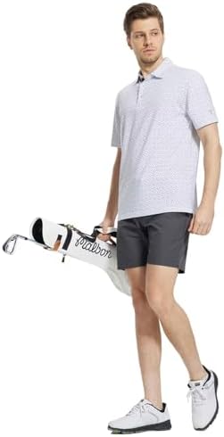 M MAELREG Mens Golf Shirt Short Sleeve Dry Fit Print Moisture Wicking - Image 3