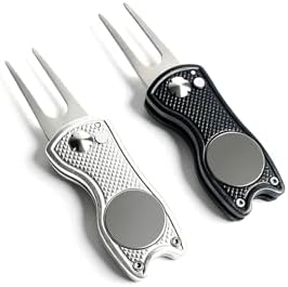 Golf Divot Repair Tools for Golfers, Foldable Golf Green Fork Tool Black and by Unknown