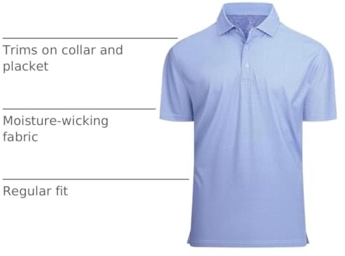 Alex Vando Mens Golf Shirt Moisture Wicking Classic Print Golf Shirts - Image 4