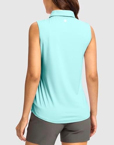 G Gradual Women's Golf Shirts Lightweight 1/4 Zip Collared Tank Top - Image 3