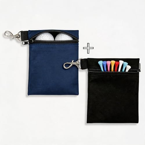 2 Pack Golf Tee Pouch, Water Resistant 600D Oxford Golf Ball Holder - Image 2