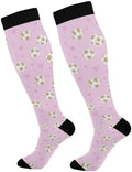 White Baseballs Stitching Compression Sock by Unknown