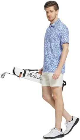 M MAELREG Mens Golf Shirt Short Sleeve Dry Fit Print Moisture Wicking - Image 3