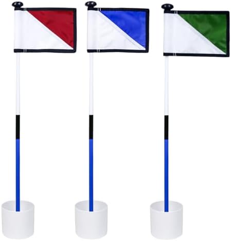 Golf Flagstick 3ft, Golf Flag Hole Cup Set Double-Sided Putting Green Flags by Konday