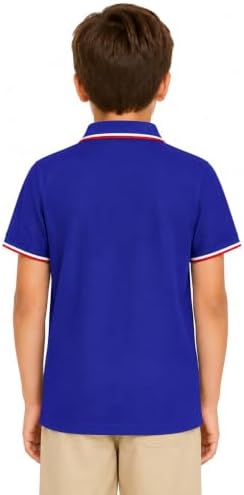 Boys Golf Polo Shirts Short Sleeve Color Contrast 5-14Y - Image 2