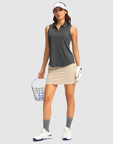 G Gradual Women's Golf Shirts Lightweight 1/4 Zip Collared Tank Top - Image 6