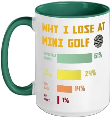 Mini Golf Champion Humor Family Golfers Ceramic Mug, Dark Green/White by Unknown