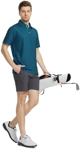 M MAELREG Mens Golf Shirt Short Sleeve Dry Fit Print Moisture Wicking - Image 3