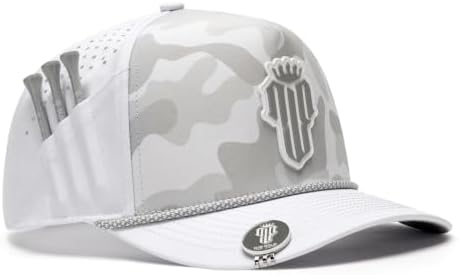 Snapback Golf Hat for Men with Tee Holder & Magnetic Ball Marker by NJFGolf