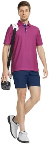 M MAELREG Mens Golf Shirt Short Sleeve Dry Fit Print Moisture Wicking - Image 3