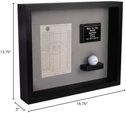 Hole in One Shadowbox and Golf Ball Display Case | Personalized Engraved Plate - Image 4