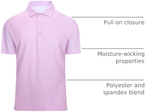 Alex Vando Mens Golf Shirt Moisture Wicking Classic Print Golf Shirts - Image 4