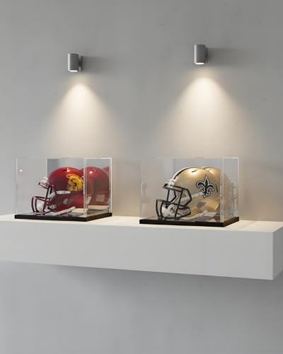 Mini Helmet Display Case with Mirror Back and Base - Image 6
