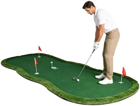 Golf Practice Mat–Indoor/Outdoor Putting Green & Hitting, 5x5/5x10/5x12 ft by FNRKUF
