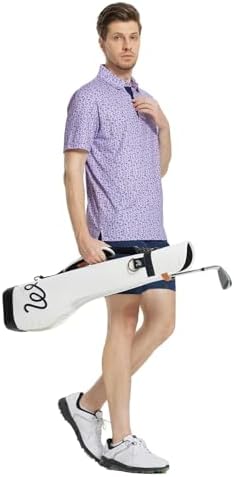 M MAELREG Mens Golf Shirt Short Sleeve Dry Fit Print Moisture Wicking - Image 3