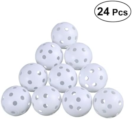 Didiseaon 24pcs Air Flow Hollow Golf Practice Balls, Sturdy Plastic White - Image 3