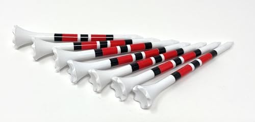 NorthPointe 3 ¼” Golf Tees Plastic – White w/Red or Green Stripes - Image 6