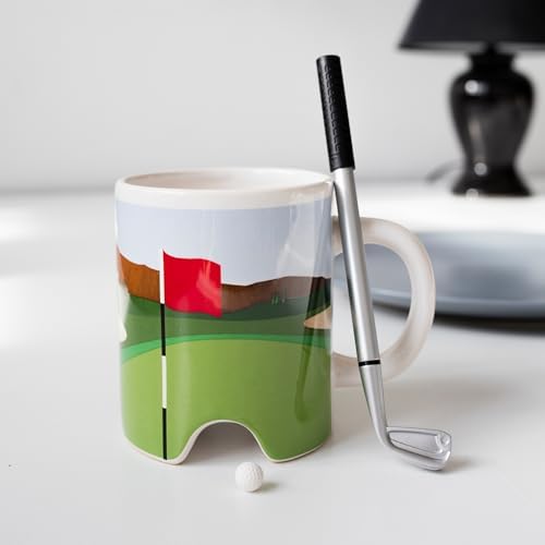 Kikkerland Putting Golf Mug – Fun Desktop Golfing Set - Image 3