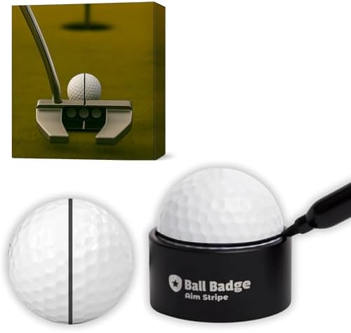 Aim Stripe, Golf Ball Alignment Tool, Full Metal, Training Aid by AlibiGolf