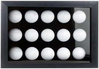 Golf Ball Display Case for 15 Balls, Wall Mount and Freestanding Shadow Box by Unknown