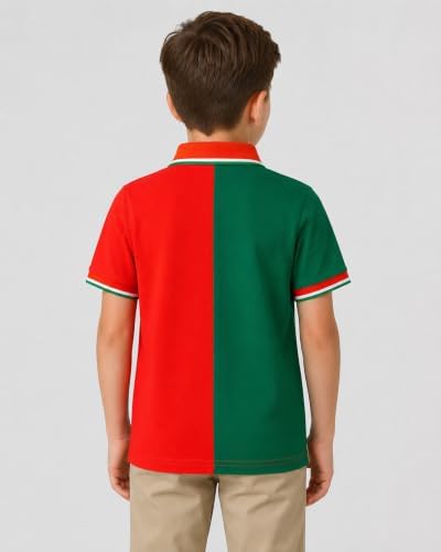 Boys Golf Polo Shirts Short Sleeve Color Contrast 5-14Y - Image 2