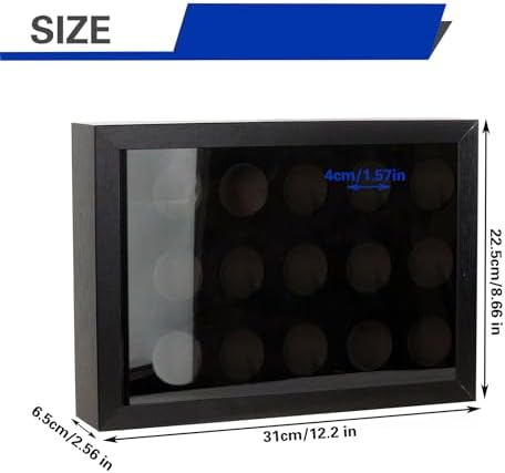 Golf Ball Display Case for 15 Balls, Wall Mount and Freestanding Shadow Box - Image 2
