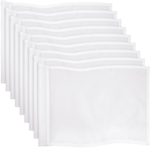 Nuenen Golf Flags 20" L x 13" H White Golf Pin Flag 420d Nylon by Nuenen