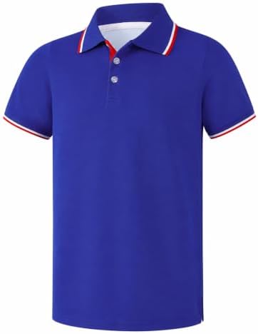 Boys Golf Polo Shirts Short Sleeve Color Contrast 5-14Y by starweave