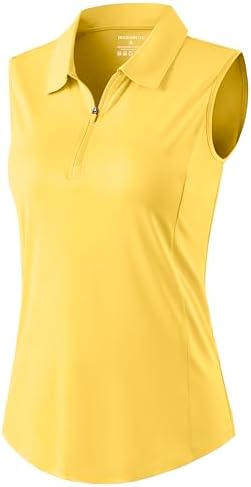 G Gradual Women's Golf Shirts Lightweight 1/4 Zip Collared Tank Top by GGradual