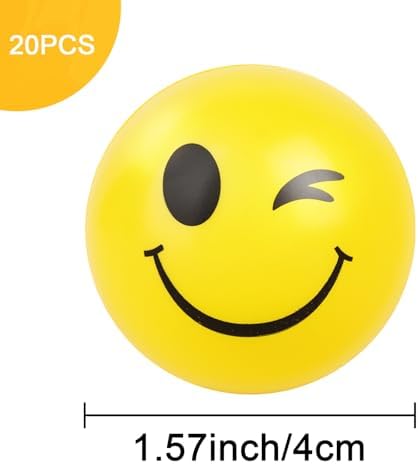 20PCS Squeeze Toys Face Stress Balls Bulk Funny Yellow Stress Balls - Image 2
