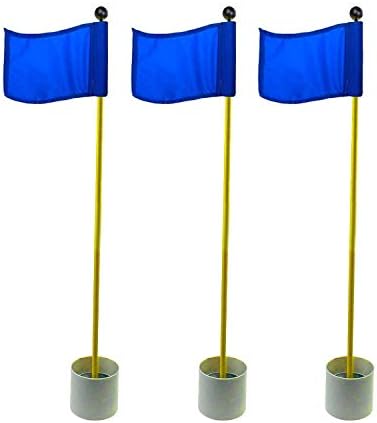 Crestgolf 3Sets Backyard Practice Golf Hole Pole Cup Flag Sticks, 3 Sections by Crestgolf