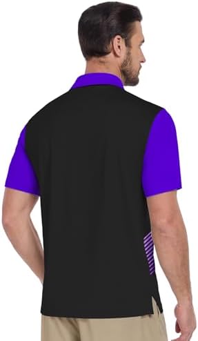 ZITY Men's Golf Shirts Short Sleeve Print Patterns Casual Collared Polo - Image 2