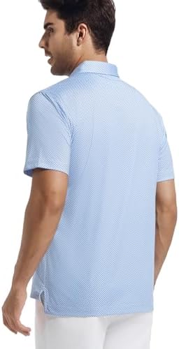 Alex Vando Mens Golf Shirt Moisture Wicking Classic Print Golf Shirts - Image 4