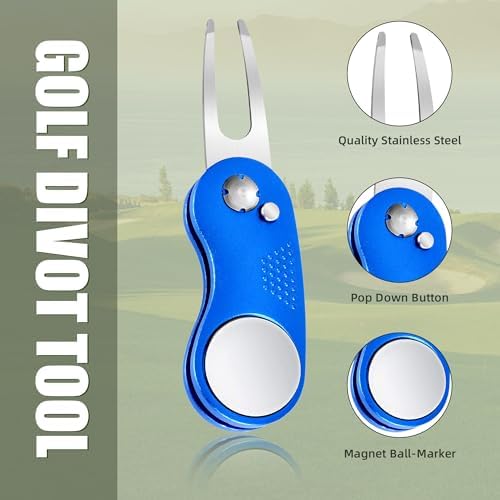 Mile High Life Golf Divot Repair Tool Metal/Foldable w Magnetic Ball Marker - Image 2