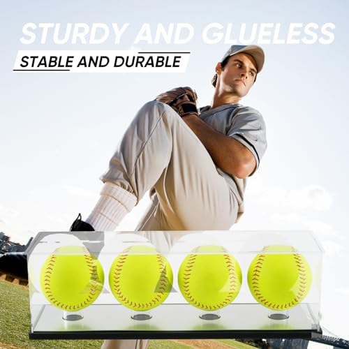 Softball Display Case for 4 Pack in One, Acrylic Baseball Display Holder - Image 6