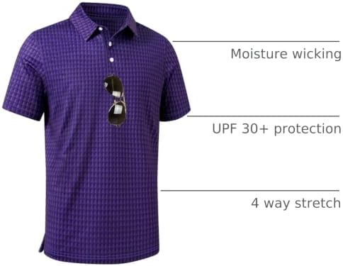 ZITY Men's Golf Shirts Short Sleeve Print Patterns Casual Collared Polo - Image 4