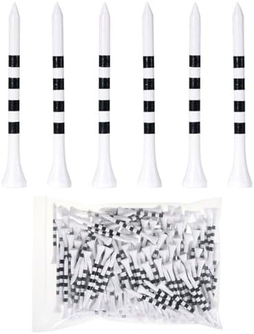 Bamboo Golf Tees 200 Pack 2-3/4 & 3-1/4 inch Length | 4 Line Marking Natrual by weyleity