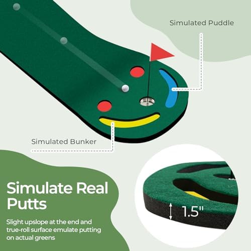 ULTIMATE Par Three Golf Putting Green 9.8 ft x 3 ft, Golf Practice Mat - Image 4
