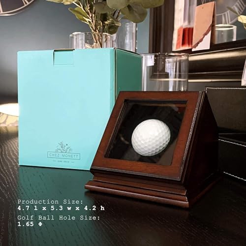 Hole-in-One Golf Ball Display Case -Custom Brass Plaque Engraving-Durable Wood - Image 6
