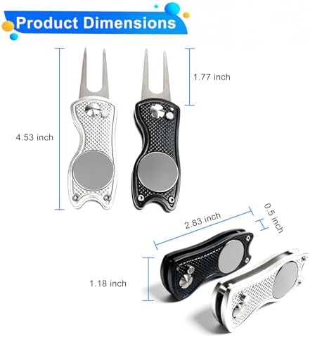 Golf Divot Repair Tools for Golfers, Foldable Golf Green Fork Tool Black and - Image 5