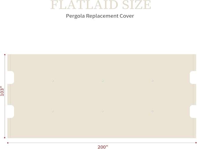 200x103 in Pergola Canopy Replacement Shade Cover Only, Compatible - Image 3