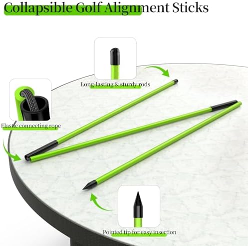 MoKo Golf Alignment Stick, 2 Set Golf Alignment Rods, Posture Corrector - Image 3