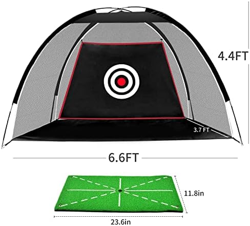 Black Golf Practice Set With Net, Hitting Mat, Target Cloth and Carrying Bag - Image 5