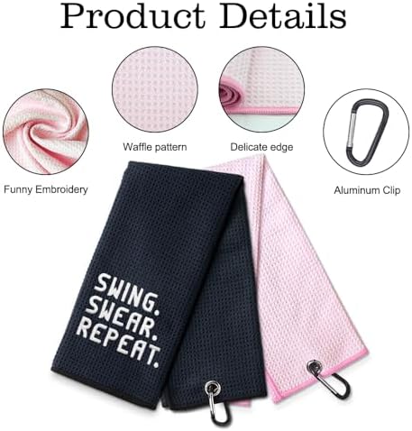 DYJYBMY Swing Swear Repeat Golf Towel Set, Golf Accessories - Image 3