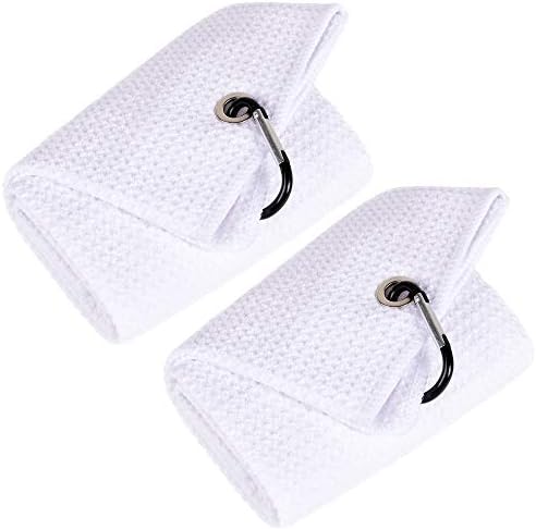 Mile High Life 2 Pack White Microfiber Tri-Fold Golf Towels by MileHighLife